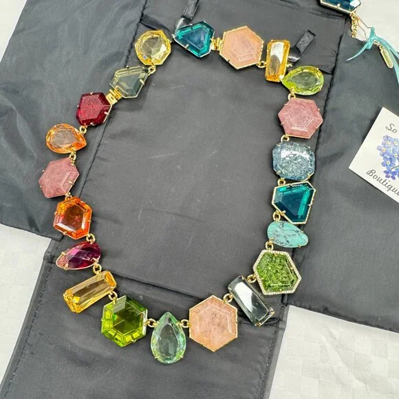 Stella and Dot Candy Jewels Statement Necklace and Bracelet Set with Case